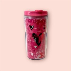 Starbucks Watercolor Valentines Day Hearts Mini Tumbler Travel Lid 8 oz Pink